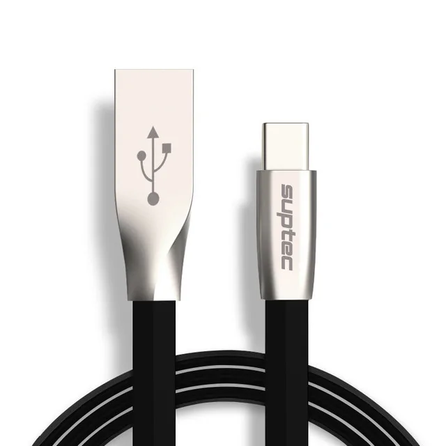 Suptec usb type-C кабель USB 2.1A type C кабель для быстрой зарядки USB-C зарядное устройство Шнур для nintendo Switch samsung S8 Oneplus 5 Pixel 2 - Цвет: Black