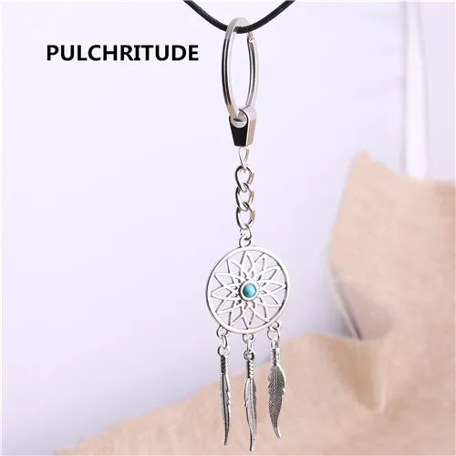 antique silver PULCHRITUDE 3 шт./лот металлический античный бронзовый серебристый Дерево Перо синего цвета с изображением Ловца снов амулеты цепочка для ключей, подходят для изготовления ювелирных изделий, сделай сам, C0139 - Окраска металла: antique silver