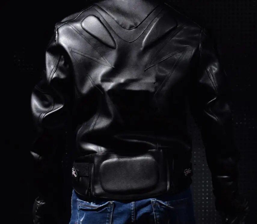 Гоночная мотоциклетная кожаная куртка зимняя мотоциклетная Одежда Защитная Водонепроницаемая мотоциклетная куртка из искусственной кожи