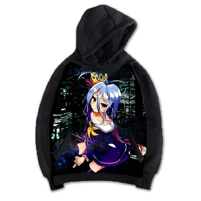 Высокое качество унисекс аниме Cos NO GAME NO LIFE Jibril молния с капюшоном толстовки на застежке куртка - Цвет: 9