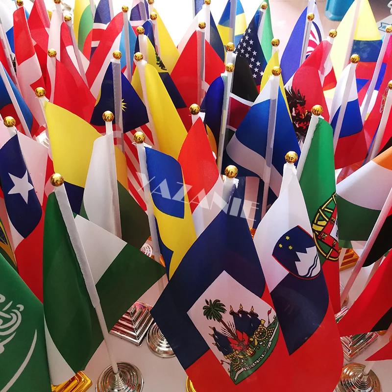YAZANIE, 14*21 см, 4 шт., Россия, Малайзия, настольный флаг с пластиковой основой, флаг для небольших столов, для Боснии и Аравии, ОАЭ