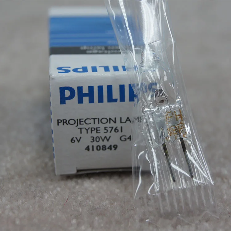 PHILIPS 5761 6V30W G4 PROJECTION LAMP 410849 ,PH 6V 30W usd for Olympus