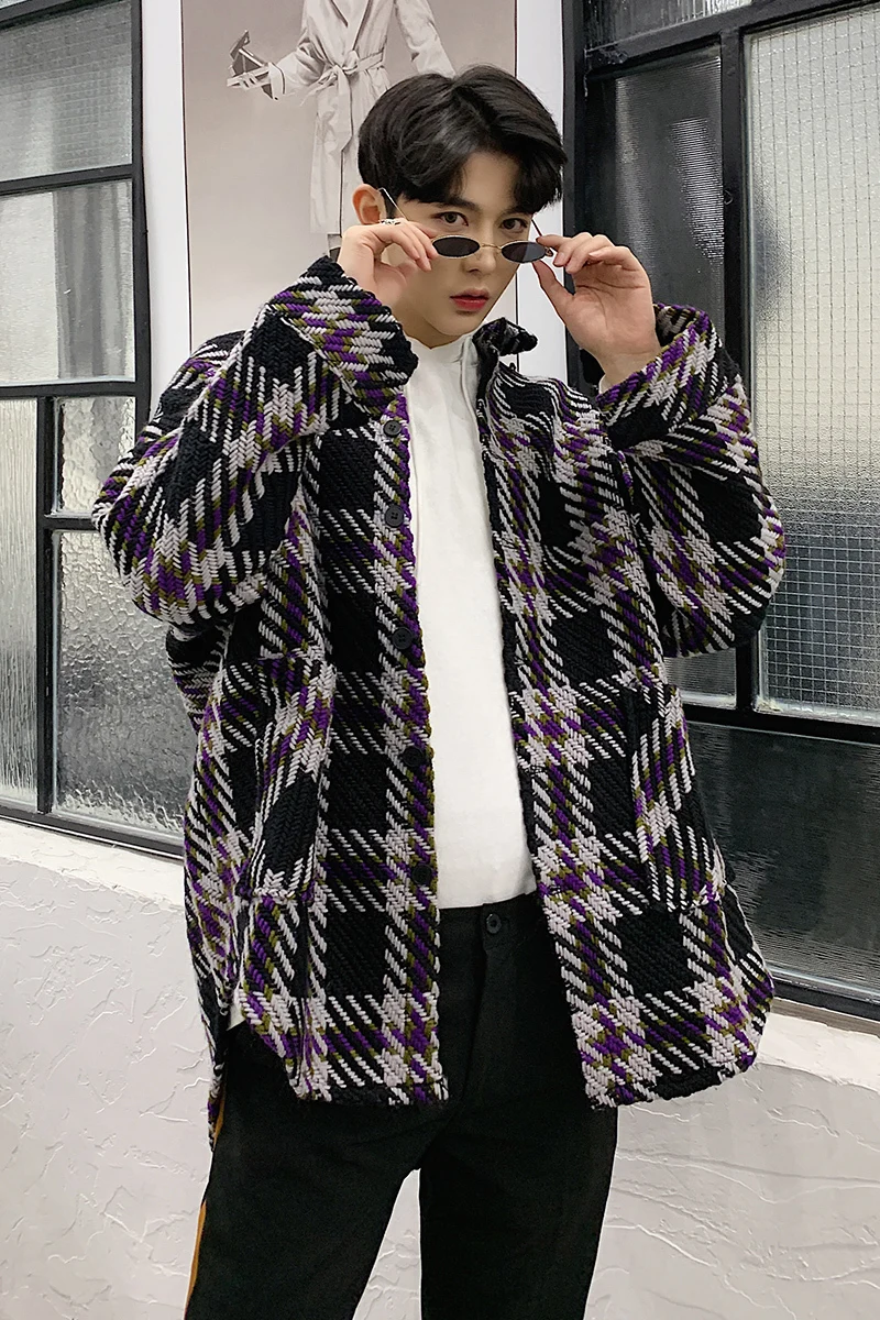 Повседневная рубашка Camicia Uomo клетчатая рубашка мужская Свободная куртка мужская клетчатая рубашка Осенняя винтажная рубашка с длинными рукавами Мужская рубашка винтажная Мужская рубашка s