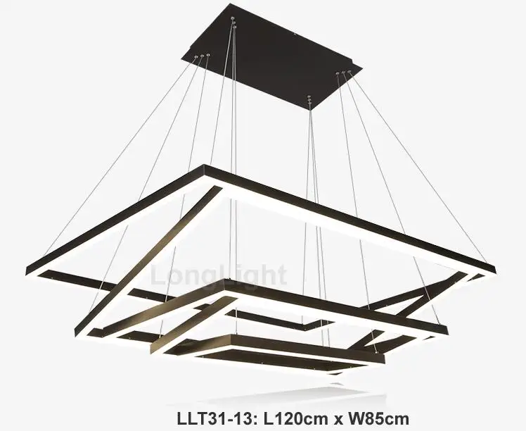 120cm x 85cm Квадратная современная светодиодная люстра освещение для дома Акриловая креативная кристальная люстра столовая гостиная Room110V 220 V - Цвет абажура: 120cm x 85cm