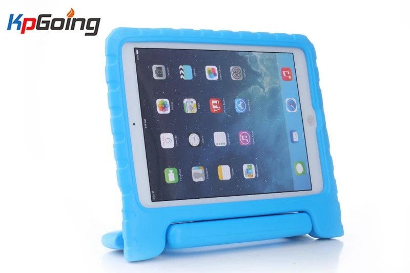 Топ чехол для IPad Air 2/IPad 6 чехол для планшета для детей с ручкой чехол-подставка для IPad Air 2 Защита планшета Твердый Чехол - Цвет: sky blue