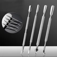 1 шт. профессиональные двойные палочки для отодвигания кутикулы из нержавеющей стали инструмент для маникюра для ногтей удаляет омертвевшую кожу