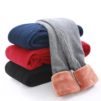 

Winter Leggings Girls Winter Children Striped Pants Thicken Warm Long Trousers for Kids Baby Skinny Pencil Pants