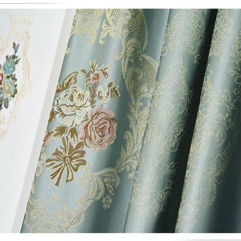Европейская роскошная оконная занавеска s для гостиной, спальни, толстая жаккардовая занавеска для спальни, оконные занавески на заказ T141#4