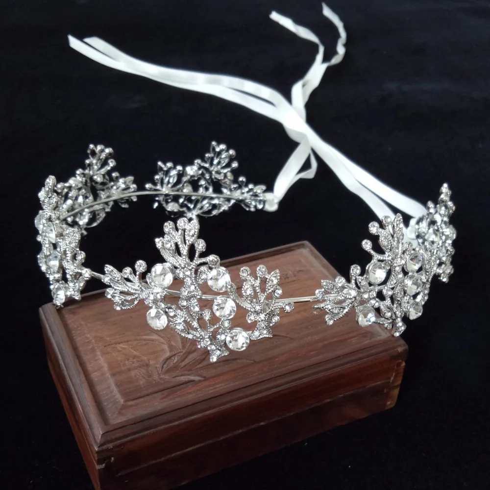 Сверкающие Silve Crystal Vine Люкс Тиара Корона невесты Банданы для мужчин свадебные Украшения для волос Интимные аксессуары Для женщин Пром волос Украшения подарки