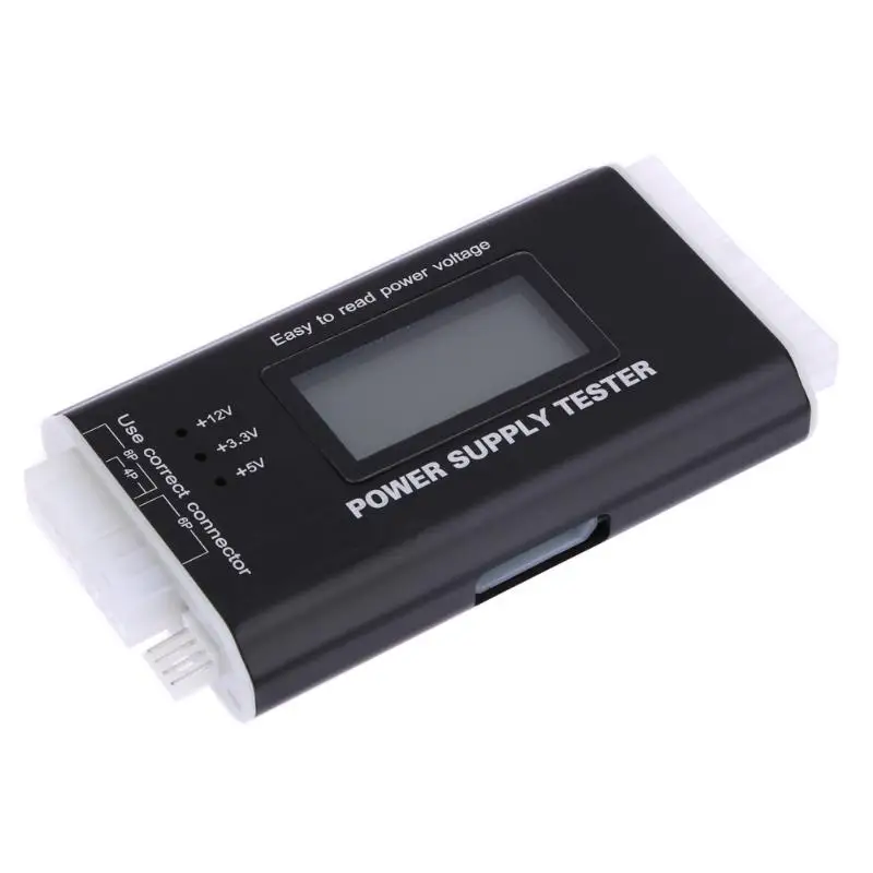 Цифровой ПК Тестер питания алюминиевый сплав ЖК-компьютер 20/24 Pin 4 PSU SATA HDD ATX BTX ITX SATA HD Тестер питания