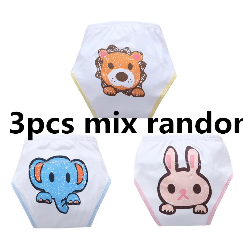 3pcs mix colors 3 шт./партия, подгузники, детские подгузники, детское нижнее белье, многоразовые подгузники, тренировочные штаны, трусики для унитаза, Детские b-qdkbl017-3 - Цвет: 3pcs mix colors