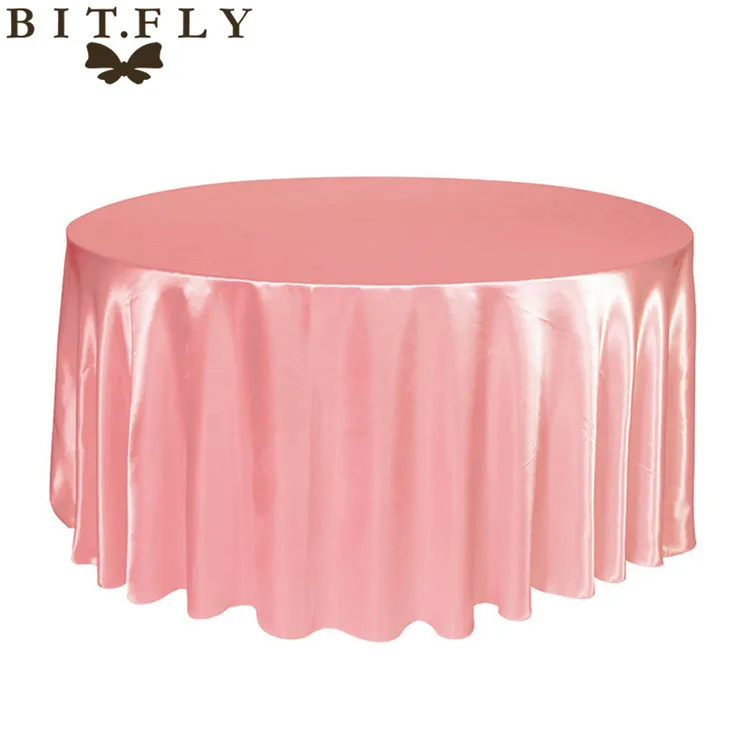 Peach BITFLY 10 шт 12" дюймов Круглая сатиновая Скатерть Белый/Черный цвет крышка стола свадебный банкет с высоким качеством - Цвет: Peach
