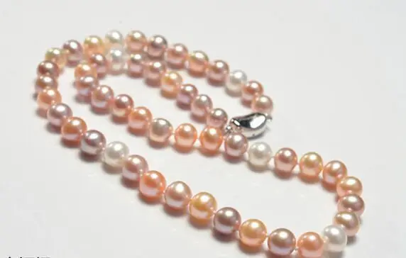 

HUGE 10-11MM NATURAL SOUTH SEA GENUINE WHITE GOLD PINK PEARL NECKLACE