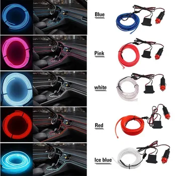 

Fuleem 3M 12V EL Wire Cold light lamp Neon Lamp Car Atmosphere Lights Unique Decor