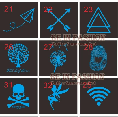

12pcs/lot Glow in the dark Luminous fluorescent Flash Temporary Tattoo sheets rose flower cat skull waterproof For Adults party
