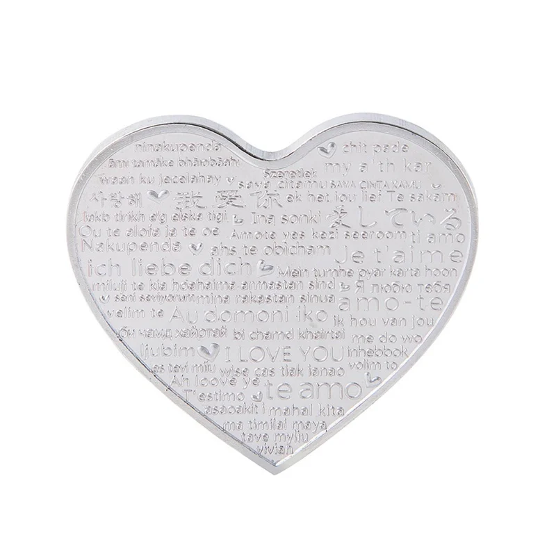 

38mm Heart Rose Valentine's Day Commemorative Coin I Love You Emulation Valentine's Day Game Currency