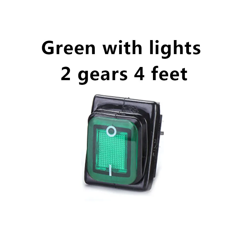green 50 шт. kcd4 сверхмощный Водонепроницаемый вкл. Выкл. Щепка контактная точка медная булавка зеленые светодиодные лампы 220 В 30А кулисный переключатель - Цвет: green