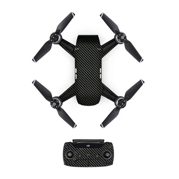 

[DJS0004] Cool Carbon Fiber Decal Skin Sticker For DJI Spark Drone body + remote Controllers + Battery Protective Cover Black