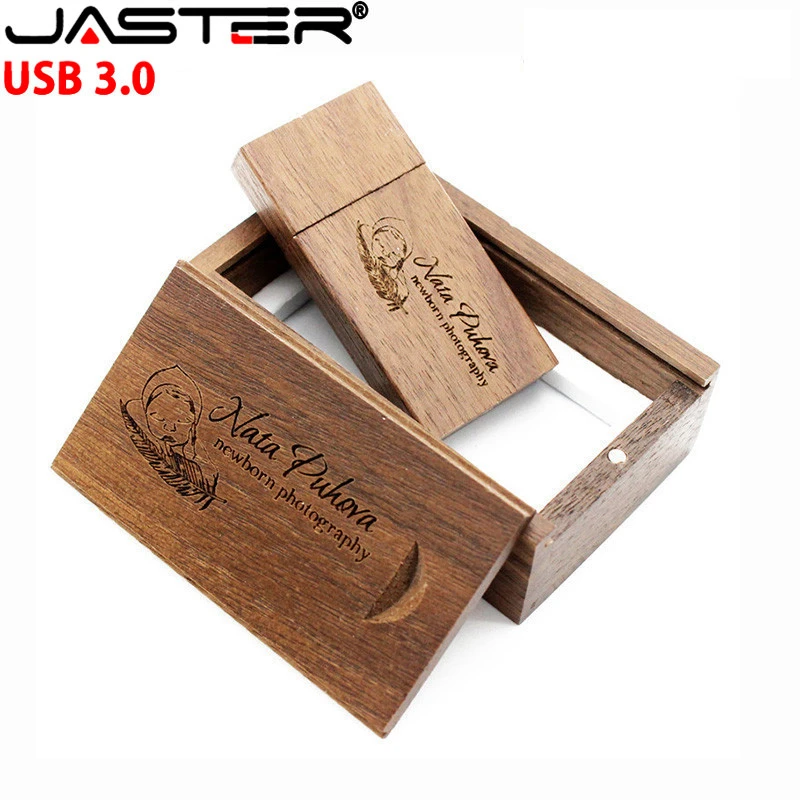 JASTER USB 3,0 деревянный usb+ деревянная коробка usb флэш-накопитель 4 ГБ 8 ГБ 16 ГБ 32 ГБ 64 ГБ свадебная фотография подарок(10 шт. бесплатный логотип