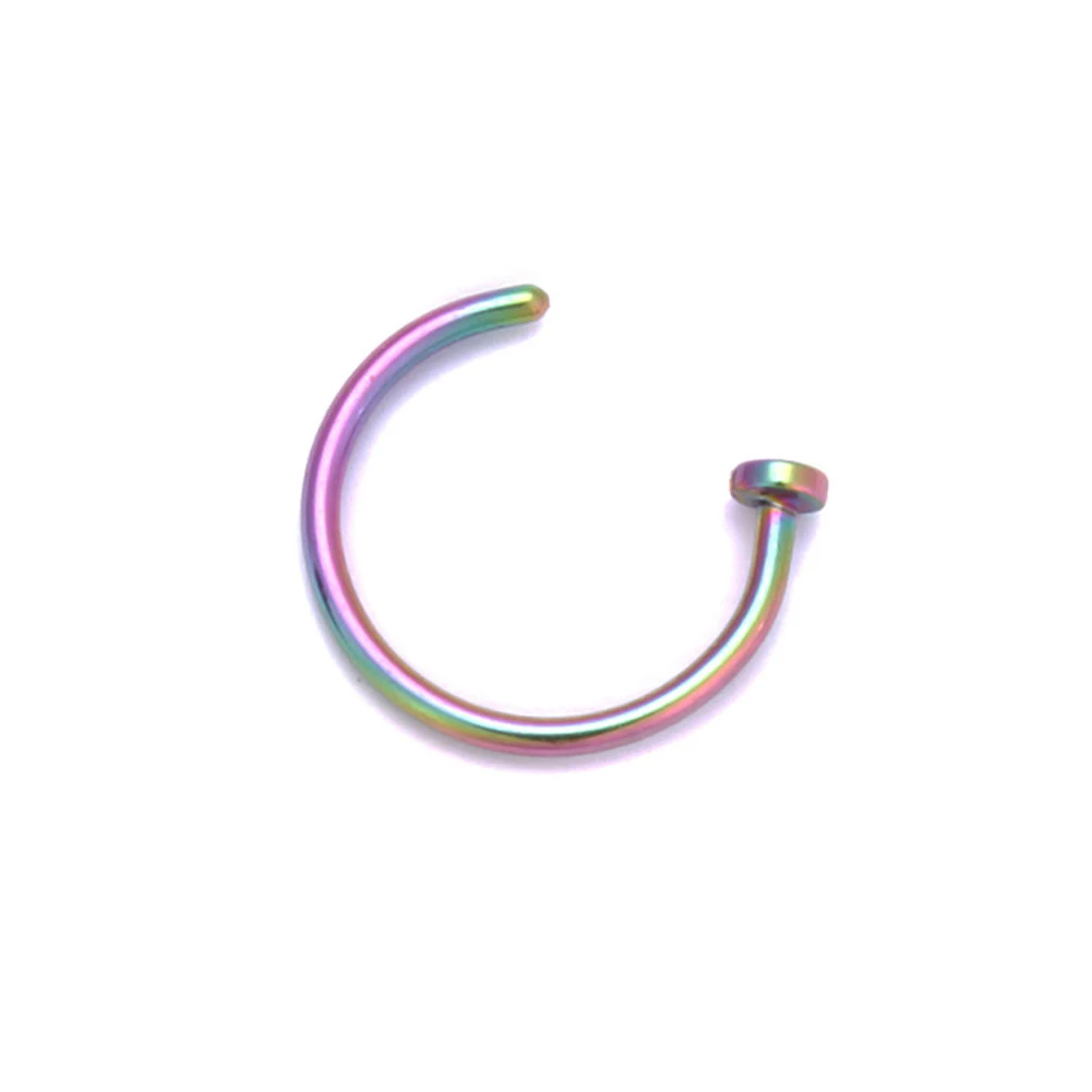

Small Thin Surgical Steel Open Nose Ring Type-C Hoop Piercing Stud 8 Color 3 Size