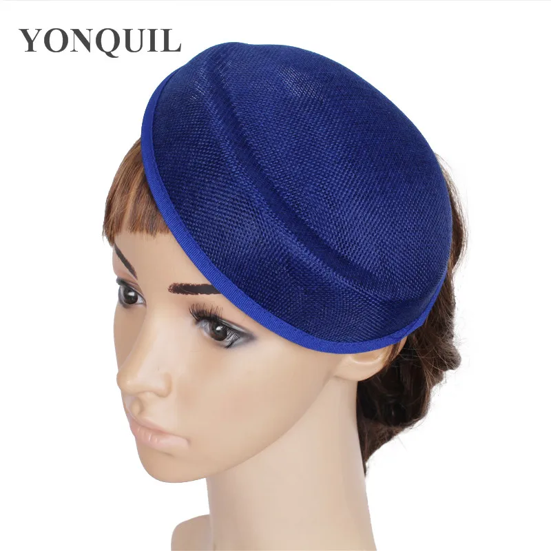 ROYAL BLUE 16*19 см Твердые Овальный светло-голубой цвет Авиакомпании шапочка стюардессы имитация Sinamay базы Fascinators Шапки DIY аксессуары 15 видов цветов 5psc/лот - Цвет: ROYAL BLUE