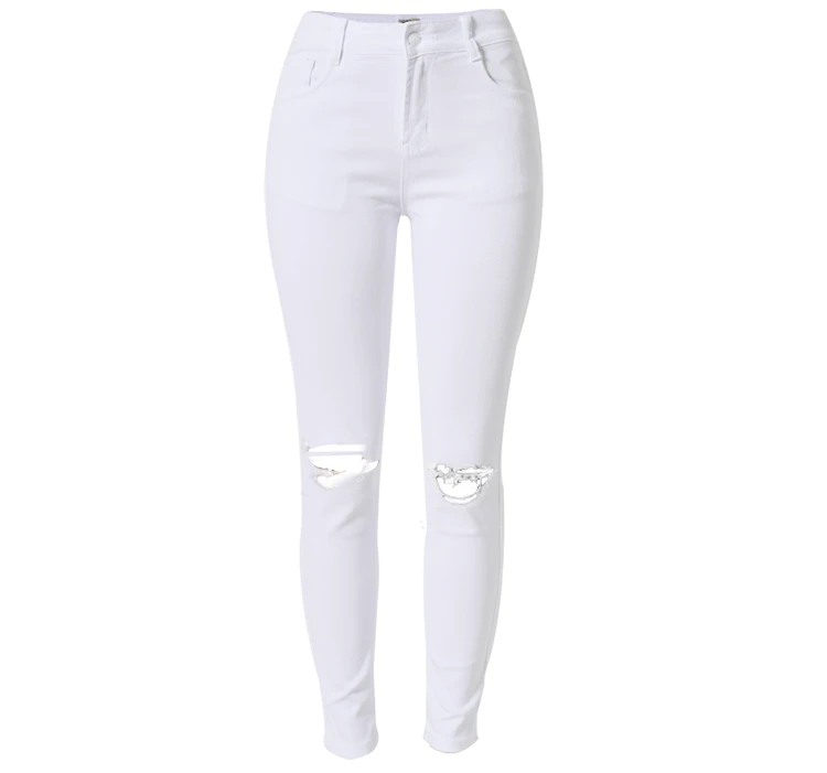 2017 Women Brand Clothing Skinny White Jeans New Street Style Popular Cotton Slim Pencil Pants High Waist Female Denim Pant Jean (8)