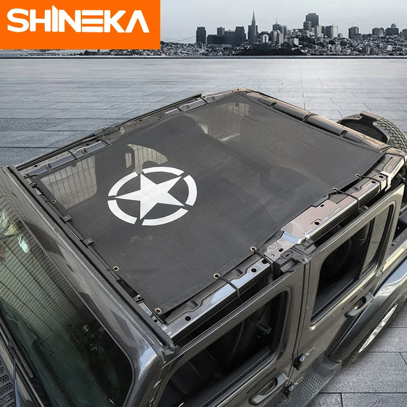 SHINEKA автомобильный чехол для Jeep Wrangler JL Accessoire солнцезащитный козырек крышка крыша защита от ультрафиолета сетка для багажника затеняющая сетка для Jeep Wrangler JL