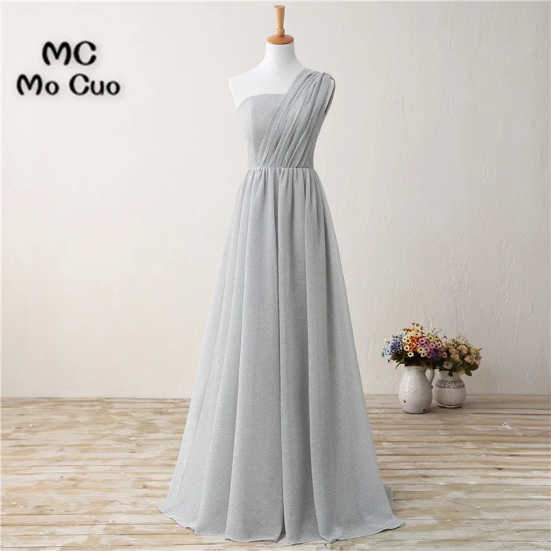 2017 в наличии серое платье подружки невесты свадебное подруги на одно плечо