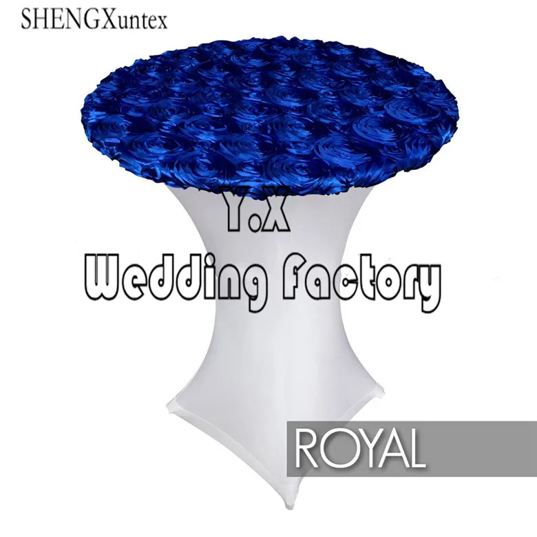 royal blue Горячая белый лайкра спандекс коктейльный стол крышка топ с атласная Скатерть с изображением розы - Цвет: royal blue