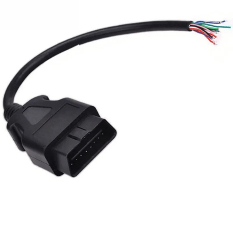 30 см 16 Pin Автомобильный Диагностический Интерфейс адаптер Obdii Obd 2 Obd2 16 Pin мужской разъем для расширения Obd 2 открытие Obd кабель - Цвет: Черный