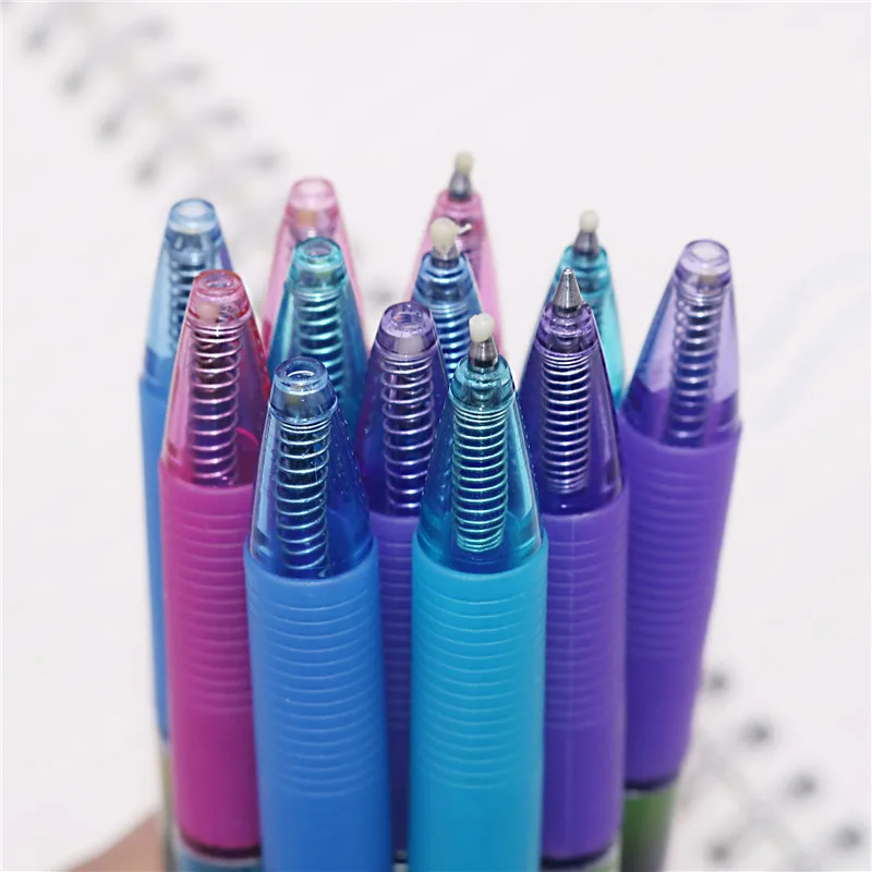 6 шт., креативная шариковая ручка, стираемая, 4 цвета, случайная смешанная ручка для офисных студентов, бизнес-письма, канцелярские принадлежности