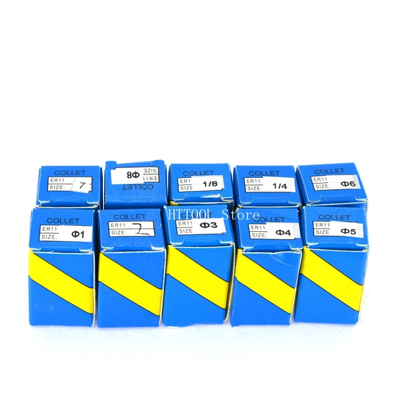 16 шт. ER11-1-8MM 1/41/8 разрезной патрон с зажимным кольцом цилиндр зажим гравировальный станок шпиндельный станок с ЧПУ точный инструмент 0,15 мм
