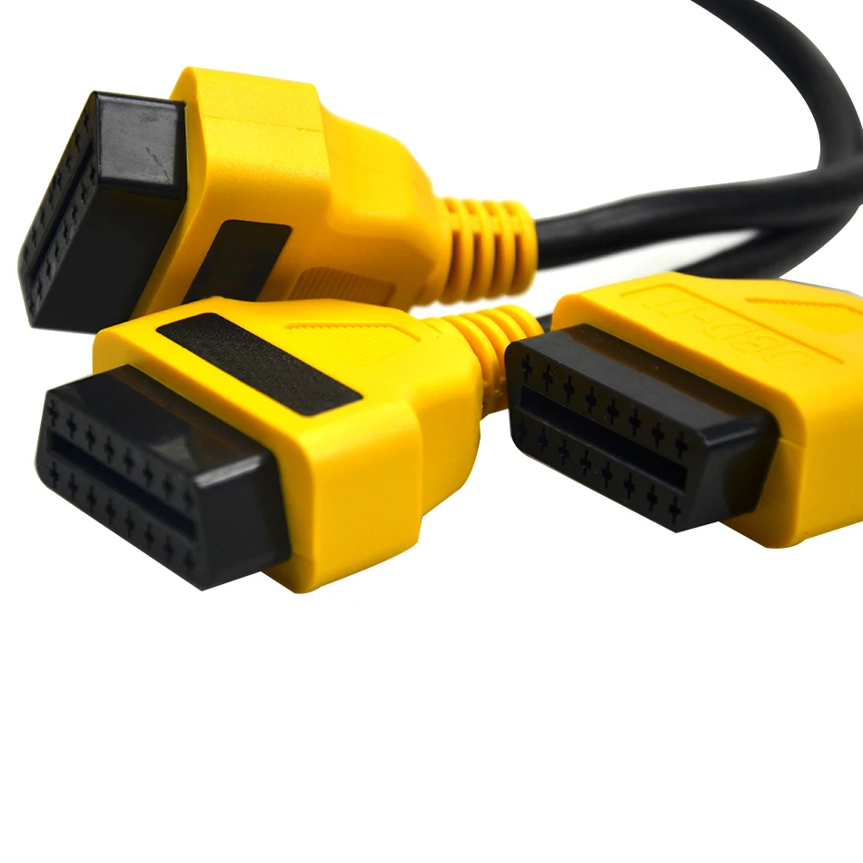 Авто диагностические кабели Разъемы OBD2 кабель с расщепленными жилами 1 до 3 адаптер конвертер 50 см OBD2 Удлинительный кабель продлить obdii разъем