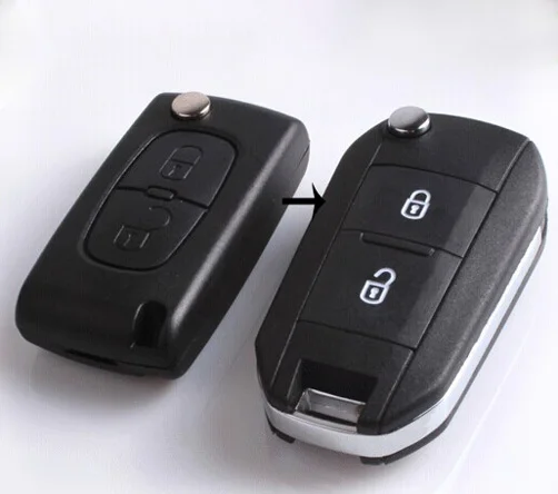 2 Button Modified Remote Key Shell Case for Peugeot 307 407 408 Citroen with Groove Blade (9)-2