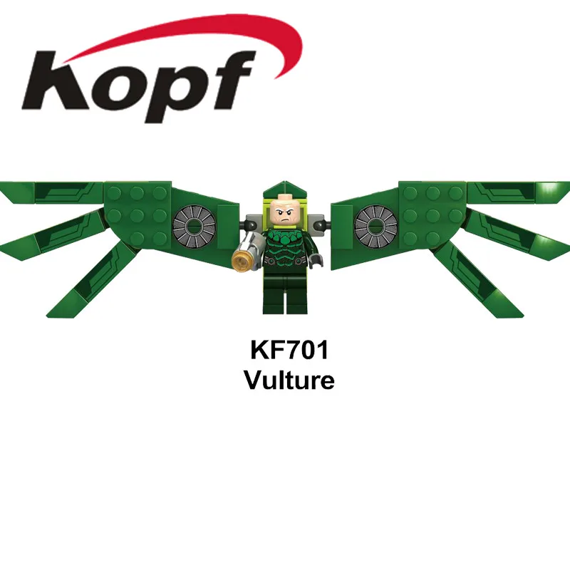 KF701 20Pcs No Box 20 шт. оптом строительные блоки Superboy Metamorpho Sandman Mark 50 Vulture Модель Коллекция игрушек для детей KF679 - Цвет: KF701 20Pcs No Box