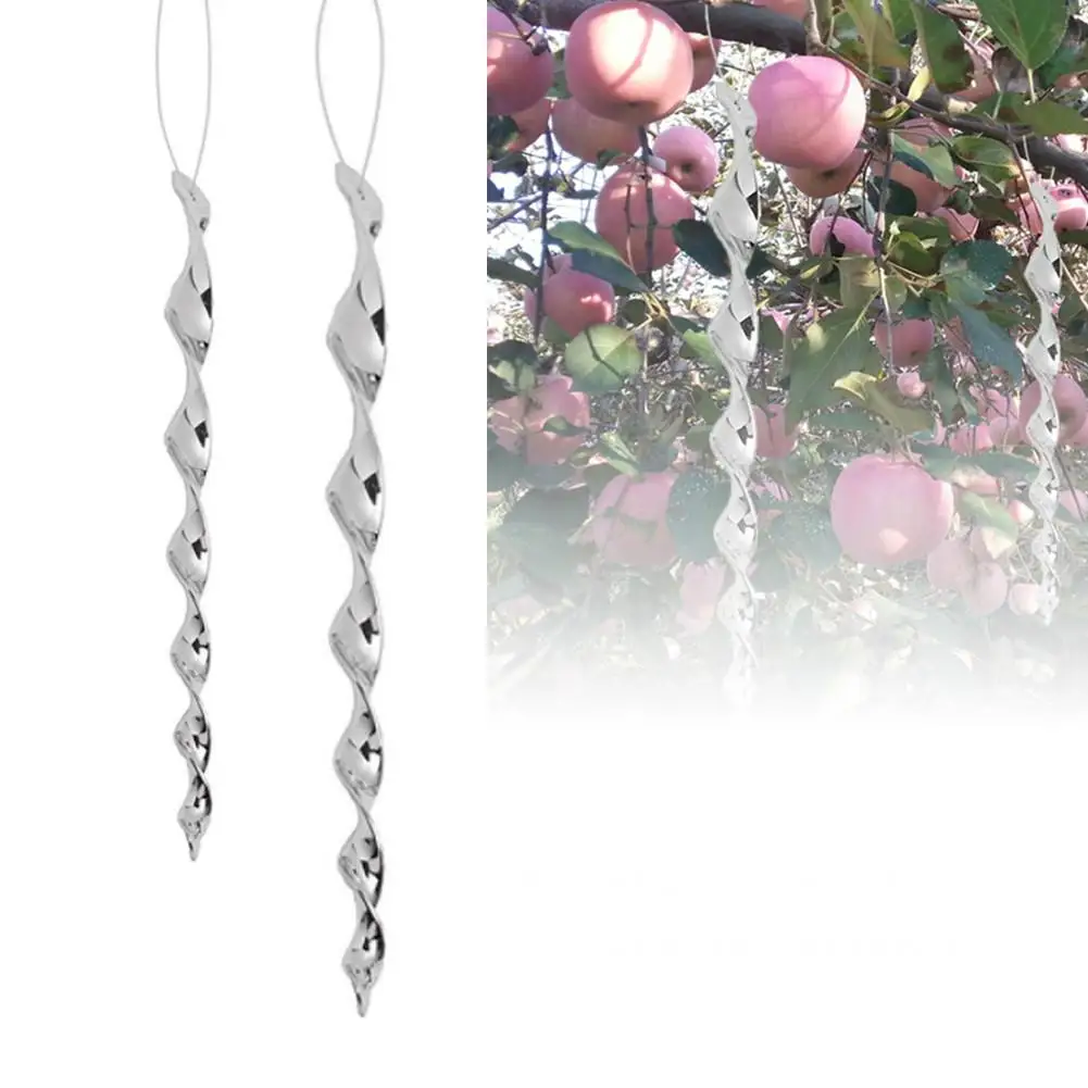 

30/50cm Bird Repellent Rod Spiral Reflective Windproof Wire Twisted Garden Pest Control Bird Spiral Decoration Hanging Rope
