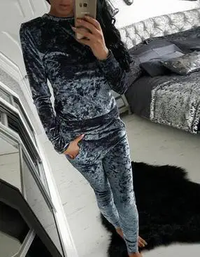 3XL, Женский комплект из двух предметов, женский зимний спортивный костюм, бархатные толстовки с капюшоном, топ+ штаны, женская одежда с длинным рукавом, женские спортивные костюмы - Цвет: gray