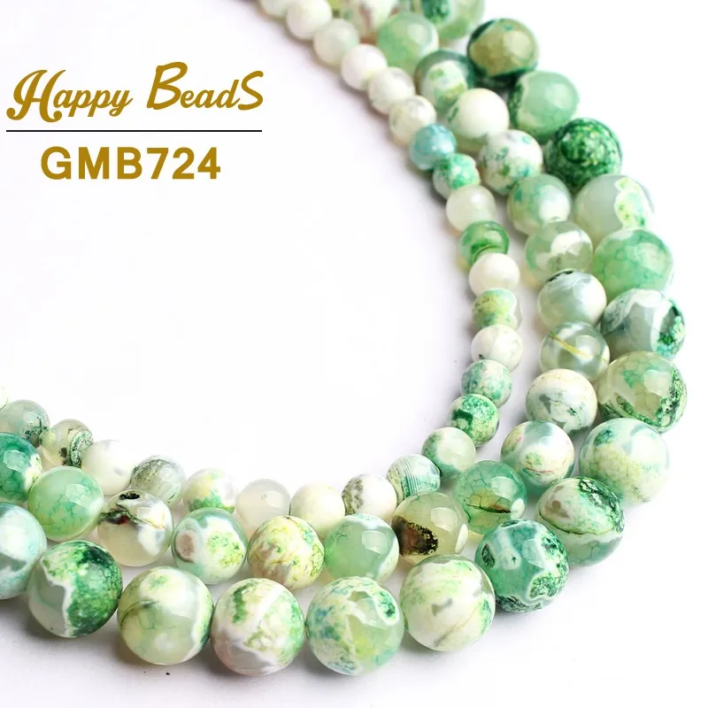 

Green Fire Dragon Agates Onyx Beads Round Loose Spacer Bead For DIY Handmade Bracelet Jewelry Making 15''Strand 6/8/10mm