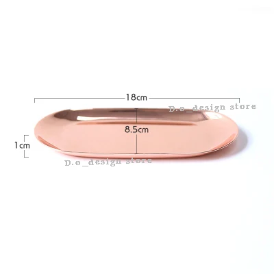 rose gold S Размер в скандинавском стиле металлическая нержавеющая сталь, латунь Овальный хранения/чай лоток золото/серебро/градиент цвета Ins популярное украшение продукта - Цвет: rose gold