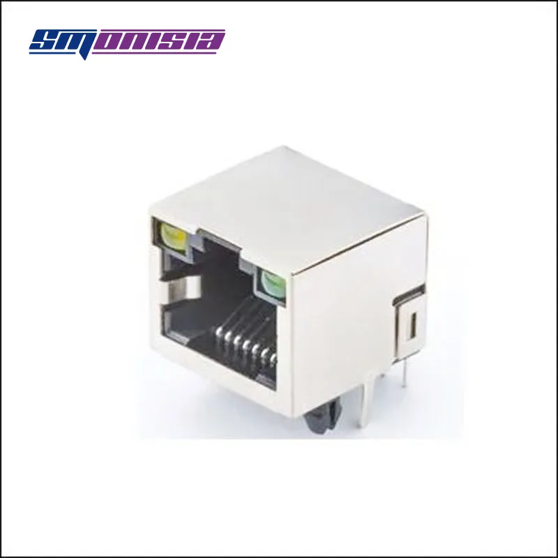 50 шт. RJ45 Кристалл Интерфейс Сетевой экранированный разъем с фильтром светодиодный свет
