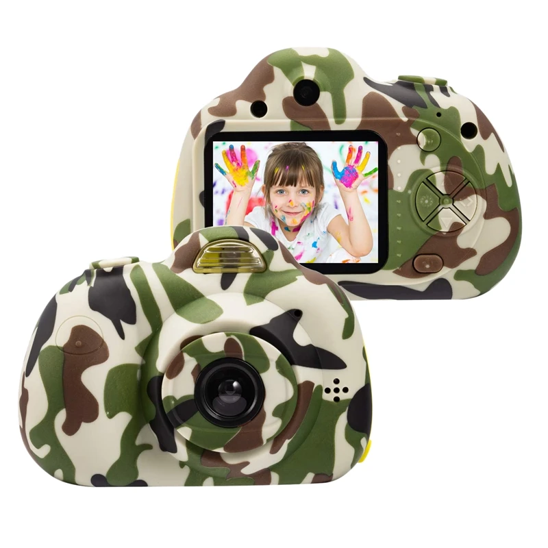 Камера Full Hd 1080 P Портативный Цифровая видеокамера 2-дюймовый ЖК Дисплей детей Семья фотографии Применение, детский подарок ко дню рождения мин - Цвет: Camouflage