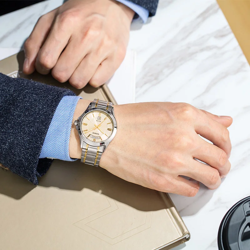 Casio Watch Люксовый Бренд Мужчины Наручные Часы MTP-1381G-1A Мода& Casual Водонепроницаемый Стальной браслет Дата День Часы