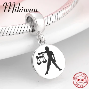 

925 Sterling Silver 12 Constellation Libra fine Pendants beads Jewelry making Fit Original Pandora Charm Bracelet