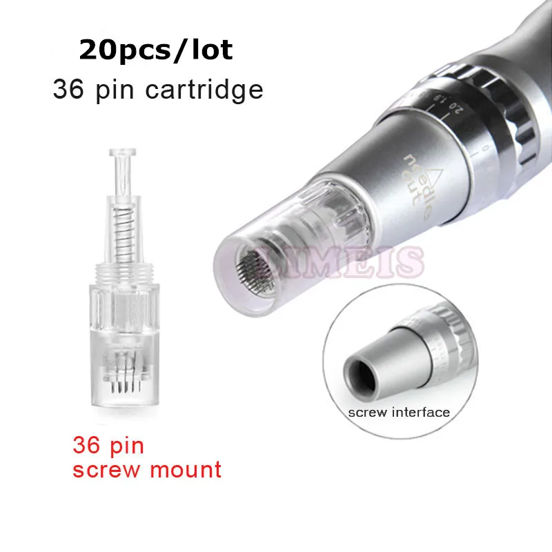 20pcs 36 pin электрическая автоматическая иголка для кожи картридж 36pin головка иглы татуировки для крепления винта микро Дерма ручка татуировки Советы