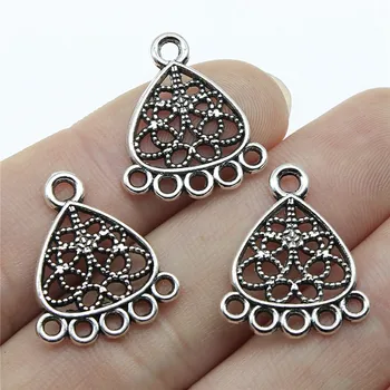 

WYSIWYG 8pcs 22x18mm Charm Porous Earring Connector Earring Connector DIY Jewelry Making Triangular Earring Connector