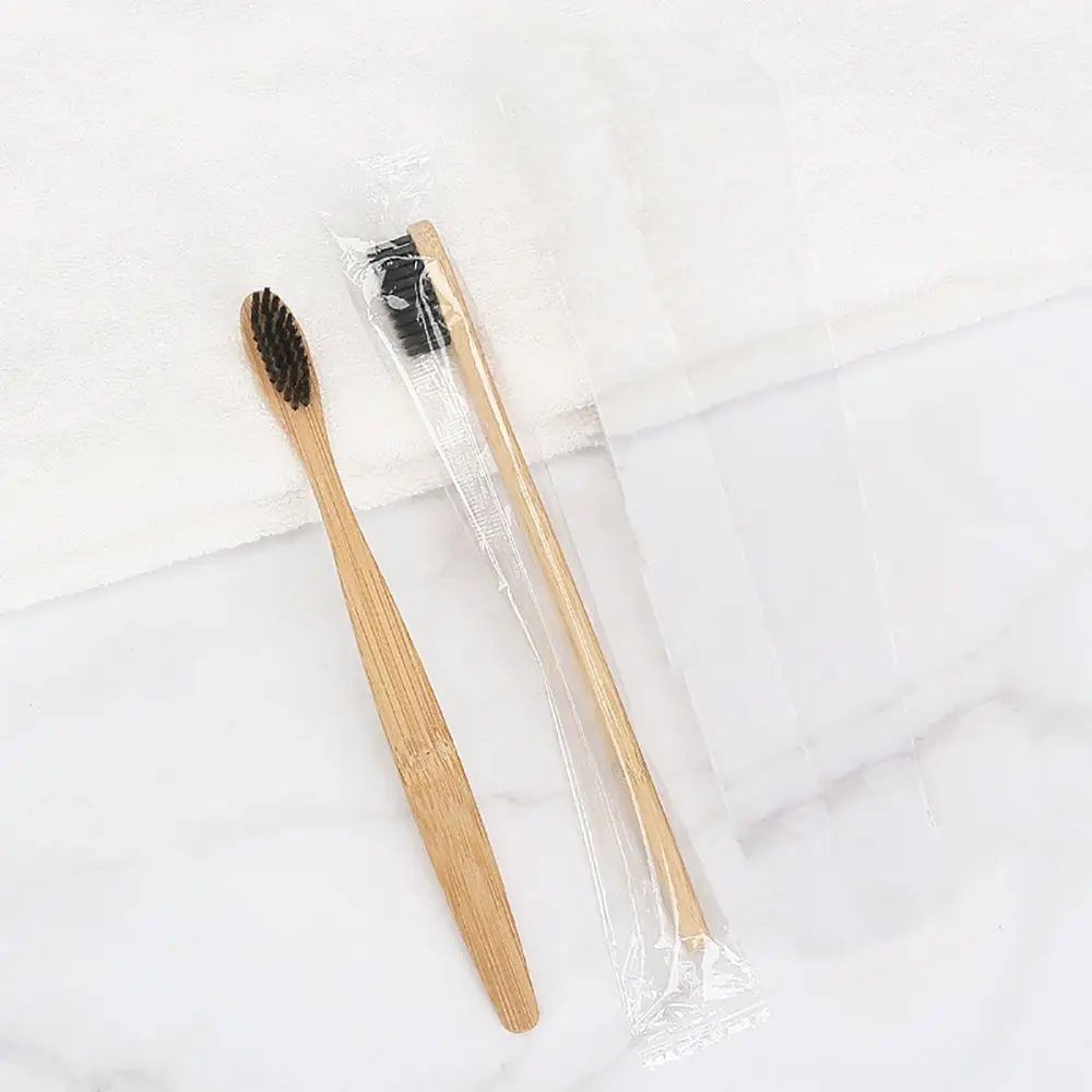 1pc-black 1 шт., мягкая бамбуковая зубная щетка, зубная щетка для путешествий, инструменты для чистки полости рта, уход за зубами, низкоуглеродистая деревянная ручка, зубная щетка - Цвет: 1pc-black
