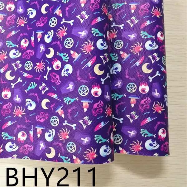 BHY211 1 шт/7,6*12 дюймов мультфильм печати кожа viny ткань BHY208 - Цвет: BHY211