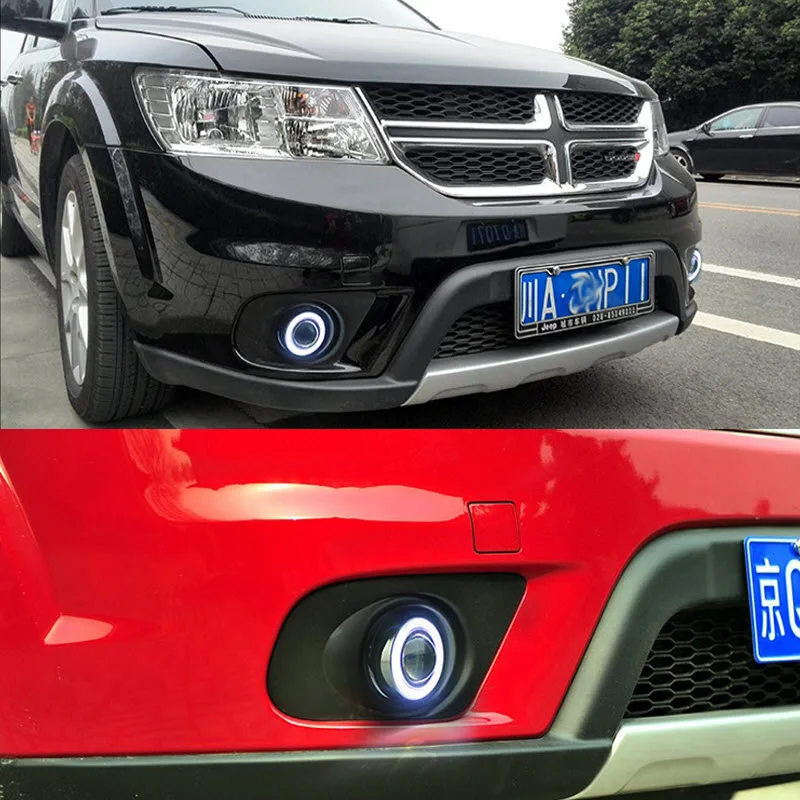 Для Fiat Freemont 2011- 3in1 Белый Ангельские глазки DRL желтый световой сигнал H11 галогенные/Ксеноновые E13 прожектор противотуманной фары объектив
