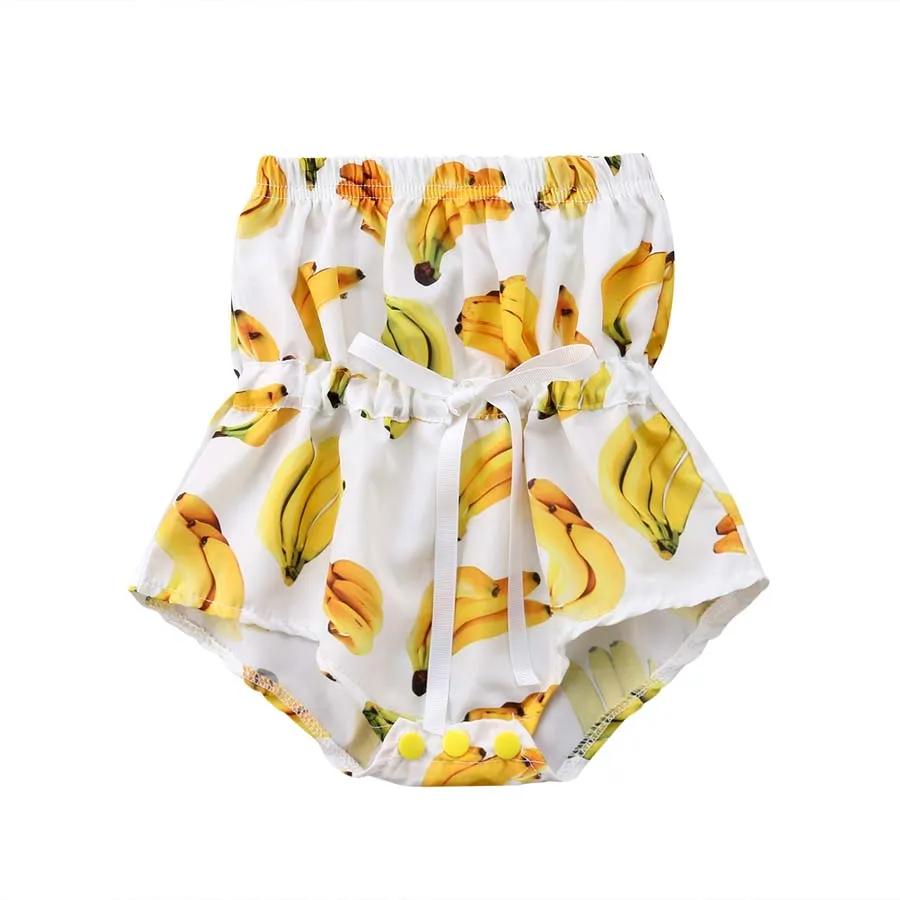 Новинка; Лидер продаж для новорожденных одежда для малышей Девушка Банан с открытыми плечами Боди без рукавов Одежда с принтом банана топ