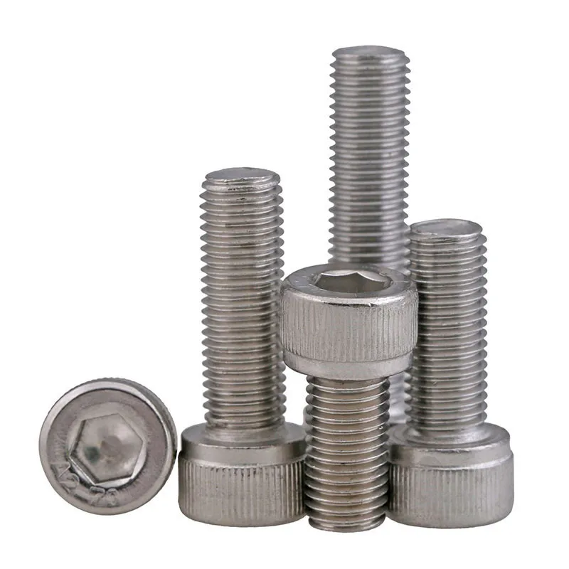 5PCS M12*1.5*20/25/30/35/40/50 m12 Stainless steel Fine thread hex hexagon socket cap head screw pitch 1.5mm